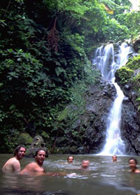 Exploring the jungle and enjoying a swim in one of the many waterfalls