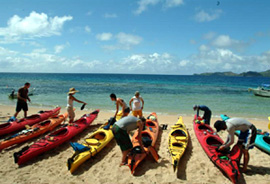 Taking time out on one of the many pristine beaches